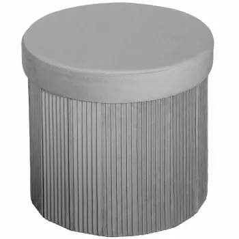 HOMCOM Puff depozitare Banc depozitare pliabil 35 L 38x38x38 cm Tapitat in catifea Cutie de depozitare Gri inchis | Aosom Romania imagine