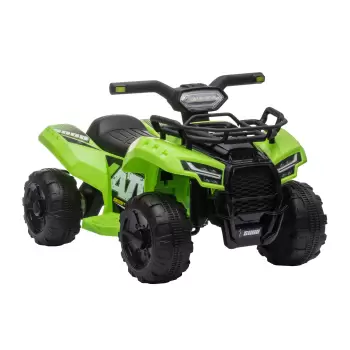 HOMCOM Quad Electric pentru Copii Baterie Reincarcabila 6V, 6V Faruri Functionale si Pedale, Varsta 18-36 Luni, 66x44x42cm, Verde imagine