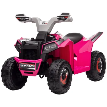 HOMCOM Quad electric pentru copii vehicul cu baterie 6V cu mers inainte si inapoi 70L x 41,5l x 48,5H cm Roz | Aosom Romania imagine