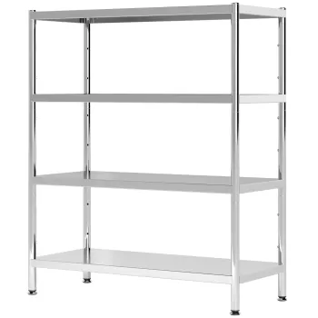 HOMCOM Raft de Depozitare pentru Bucatarie cu 4 Nivele din Otel Inoxidabil 201 Argintiu | Aosom Romania imagine