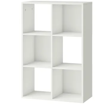 HOMCOM Raft pentru carti, raft vertical cu 3 niveluri, raft ingust cu dispozitiv anti-rasturnare, unitate de depozitare pentru living, dormitor, birou, Alb | Aosom Romania imagine