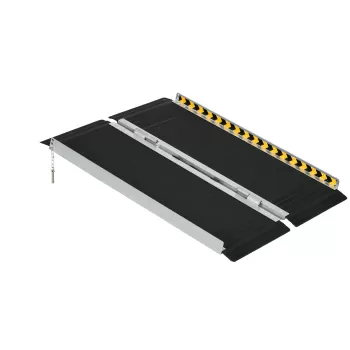 HOMCOM Rampa pentru Scaune cu Rotile, 122L x 73l cm, sustine 272KG, Rampa pentru Prag Pliabila din Aluminiu imagine
