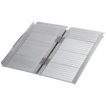 HOMCOM Rampa Pliabila pentru Scaun cu Rotile cu Margini Exterioare, 61x74x5 cm, Argintiu | Aosom Romania imagine