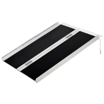 HOMCOM Rampa portabila pliabila pentru scaun cu rotile, 91x72 cm, din aluminiu, 270 kg, argintie | Aosom Romania imagine