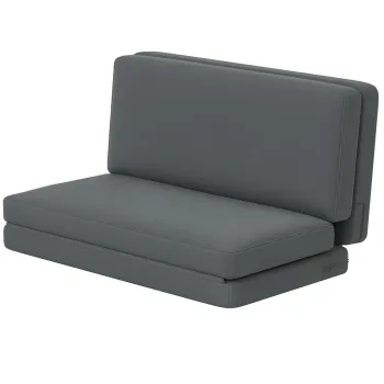 HOMCOM Relaxstol 3 in 1 fasabil, pat pentru oaspeti, divizibil, 138 cm latime, Gri inchis | Aosom Romania imagine