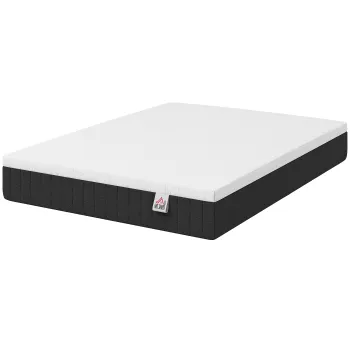 HOMCOM Saltea 140 x 190 cm, grosime 25 cm, spuma cu memorie, arcuri individuale 7 zone, fermitate medie | Aosom Romania imagine