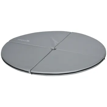HOMCOM Saltea pliabila pentru pole dance - saltea pole dance - saltea de protectie O 150 cm grosime 5 cm - acoperire din plastic gri | Aosom Romania imagine