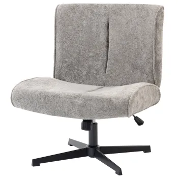 HOMCOM Scaun accent rotativ, fotoliu lounge tapitat cu catifea, reglabil pe inaltime pentru living, birou, gri | Aosom Romania imagine