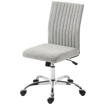 HOMCOM Scaun Birou Rotativ Fara Cotiere Inaltime Reglabila Tesatura Gri | Aosom Romania imagine