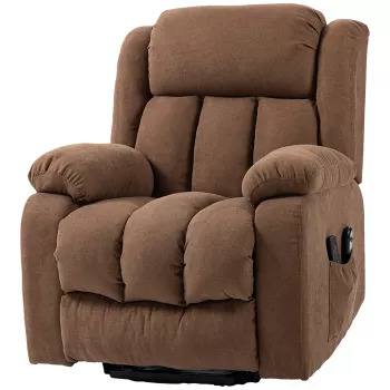 HOMCOM Scaun cu ridicare si inclinare pentru batrani, scaun cu ridicare tapitat din material rezistent pentru sufragerie cu telecomanda, buzunar lateral, gri imagine