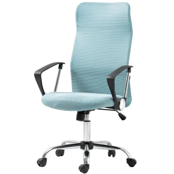 HOMCOM Scaun de Birou Ergonomic cu Inaltime Reglabila si Spatar din Plasa, Verde | Aosom Romania imagine