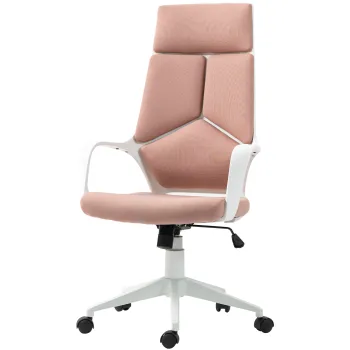 HOMCOM Scaun de Birou sau Gaming din Tesatura cu Spatar Inalt, Roz | Aosom Romania imagine