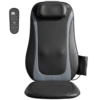 HOMCOM Scaun de Masaj cu Incalzire, Shiatsu si Framantare pentru Spate, Vibratie pentru Solduri si Coapse, Negru | Aosom Romania imagine