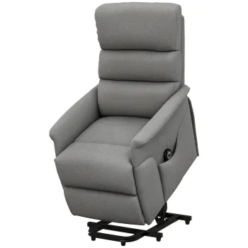 HOMCOM Scaun de relaxare cu functie de ridicare, spatar/picioare reglabile, pana la 120 kg, 66 x 90 x 96 cm, Gri | Aosom Romania imagine