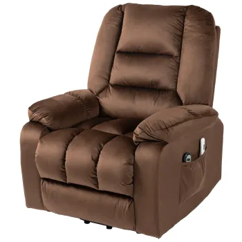 HOMCOM Scaun de Ridicare si Inclinare, Maro Inchis imagine