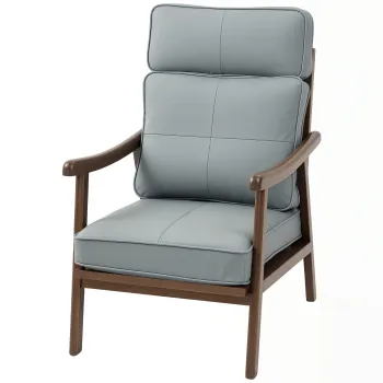 HOMCOM Scaun de Sufragerie Tapitat in PU cu Cadru din Lemn Perne Acolchiate Groase Gri si Lemn de Nuca | Aosom Romania imagine