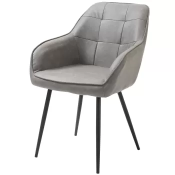 HomCom scaun elegant, tapitat, 61x58x84cm, gri | AOSOM RO imagine