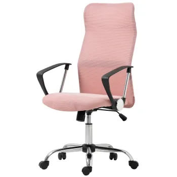 HOMCOM Scaun Ergonomic de Birou cu Inaltime Reglabila si Spatar din Plasa, Roz | Aosom Romania imagine