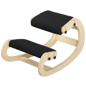 HOMCOM Scaun genunchi, scaun ergonomic din lemn cu functie de balans reglabil, scaun genunchi reglabil pentru birou de acasa | Aosom Romania imagine