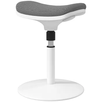 HOMCOM Scaun Oscilant fara Spate, Scaun de Birou in Picioare, Reglabil, Ergonomic, cu Miscare de Balansare, 41.5x41.5x51.5-71.5 cm, Gri imagine