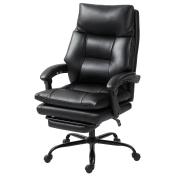 HOMCOM Scaun pentru Birou cu Inaltime Reglabila si Reclinabil pana la 135? Negru | Aosom Romania imagine