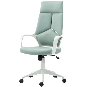 HOMCOM Scaun pentru Birou sau Gaming in Material Textil cu Spatar Inalt Verde | Aosom Romania imagine