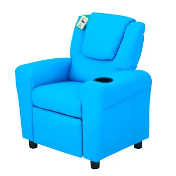 HOMCOM Scaun pentru copii cu spatar iclinabil 62 x 52 x 69 cm Rama din lemn masiv Albastru | Aosom Romania imagine