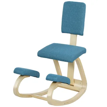 HOMCOM Scaun pentru genunchi din tesatura cu aspect de in si lemn, Maro inchis | Aosom Romania imagine