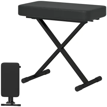 HOMCOM Scaun pentru Pian Pliabil si Reglabil pe 4 Inaltimi Negru | Aosom Romania imagine
