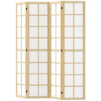 HOMCOM Separator de camera pliabil, separare libera pentru sufragerie, dormitor, birou, 160 x 170 cm | Aosom Romania imagine