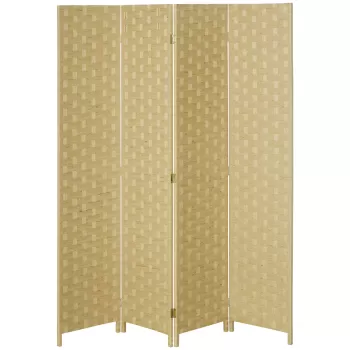 HOMCOM Separator de interior din lemn, perete de separare pliabil pentru casa si birou, inaltime 170 cm, maro | AOSOM RO imagine