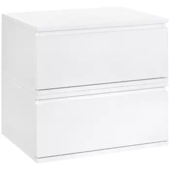 HOMCOM Set 2 noptiere cu sertar si design suspendat pentru dormitor si living, PAL si MDF, 49x38x23cm, alb | AOSOM RO imagine