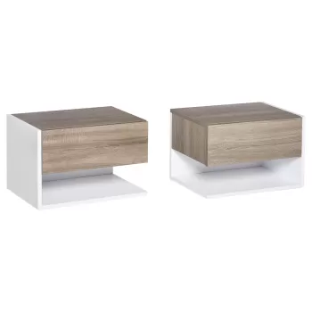 HomCom Set 2 noptiere suspendate, dulap pentru dormitor, dulap de depozitare, comoda mica | AOSOM RO imagine