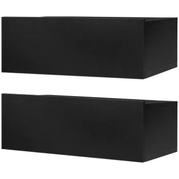 HOMCOM Set 2 Noptiere Suspendate pentru Dormitor, Noptiere Moderne din Lemn cu Fixare pe Perete, 40x30x15cm, Negru imagine