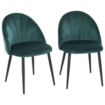 HomCom set 2 scaune captusite fara cotiere, scaune pentru sufragerie, scaune pentru bucatarie 50x54x79cm | AOSOM RO imagine