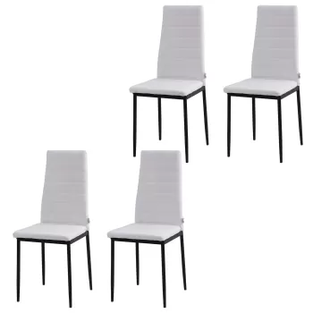 HOMCOM Set 4 scaune captusite pentru sufragerie, mobilier modern, scaune moi, scaune pentru bucatarie | AOSOM RO imagine