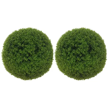 HOMCOM Set de 2 bule de bux artificial de 40 cm decoratiuni pentru interior sau exterior verde inchis | Aosom Romania imagine