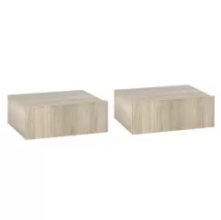 HOMCOM Set de 2 Noptiere Suspendate pentru Dormitor, Noptiere Moderne cu Fixare la Perete, din Lemn 40x30x15cm imagine