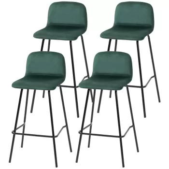 HOMCOM Set de 4 scaune de bar modern, scaun de bucatarie stivuibil, scaune de bar tapitate cu spatar | AOSOM RO imagine