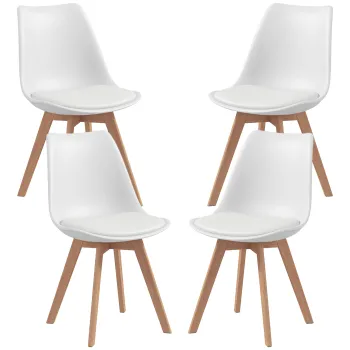 HOMCOM Set de 4 Scaune de Masa, Scaune Moderne de Bucatarie imagine