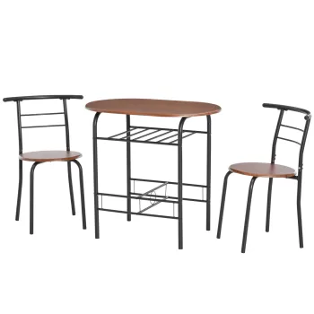 Homcom Set de masa cu scaune, mobilier pentru bucatarie, masa de pranz, scaune | AOSOM RO imagine