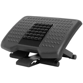 HOMCOM Suport Ergonomic pentru Picioare cu Role de Masaj, Antiderapant si Reglabil pe 3 Inaltimi, 46x35x17 cm, Negru | Aosom Romania imagine