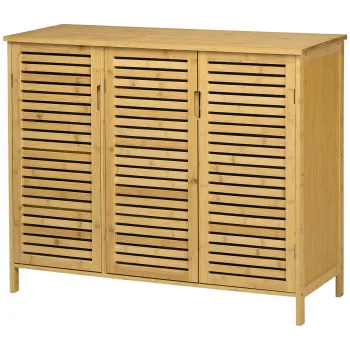 HOMCOM Suport pentru Incaltaminte, Dulap Mobil cu 8 Rafturi, Comoda pentru Incaltaminte, 100x35x80 cm, Lemn Natural | Aosom Romania imagine