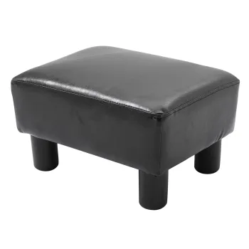 HOMCOM Taburet dreptunghiular Captusit Negru imagine