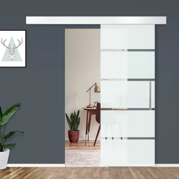 HomCom usa glisanta din sticla cu sina din aluminiu, 75x210cm | AOSOM RO imagine