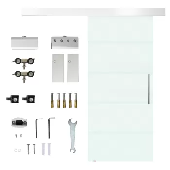 HomCom, usa glisanta din sticla securizata satinata, 90x205 cm | Aosom Ro imagine