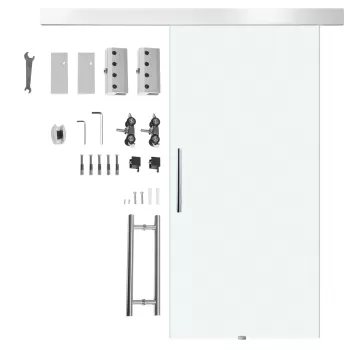 HomCom Usa glisanta din sticla temperata de siguranta Usi pentru interior cu sina silentioasa din aluminiu imagine