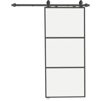 HOMCOM Usa glisanta montata pe perete 91.4x203.2cm din sticla satinata, sistem soft-close, stil industrial, rezistenta la apa | Aosom Romania imagine