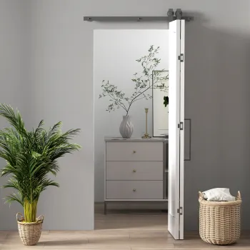 HOMCOM Usa Pliabila tip Carte cu Suprafata Vopsibila 90x210 cm Alb | Aosom Romania imagine