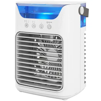 HOMCOM Ventilator de masa Ventilator de birou cu cap reglabil 21cm | Aosom Romania imagine